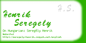 henrik seregely business card