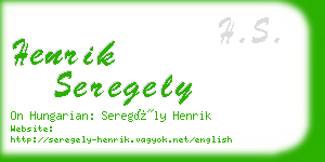 henrik seregely business card